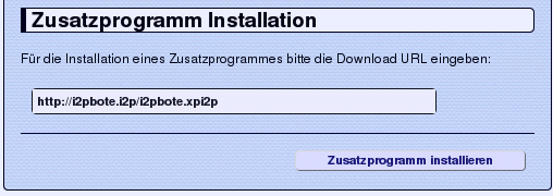 Installation zusätzlicher Plug-Ins für I2P